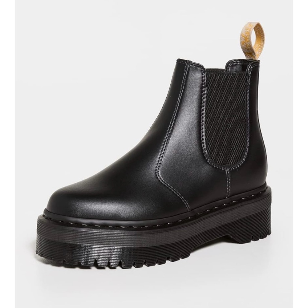 Dr Martens Black Vegan Leather 2976 Quad Chelsea Platform Jadon Boots Ladies # 8